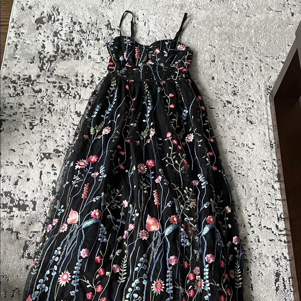 City Studio Black Floral Kids Dress